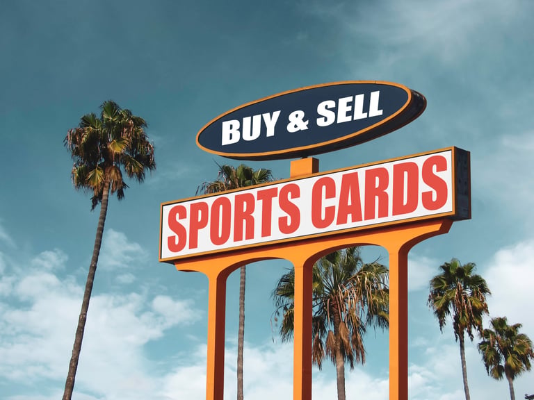 Vintage sports cards display