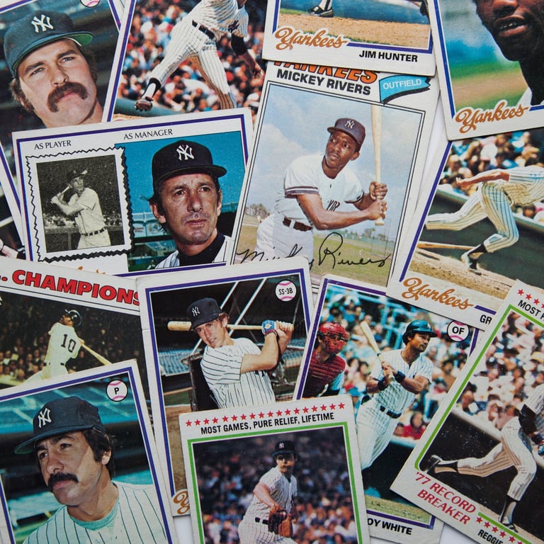 Vintage baseball trading cards