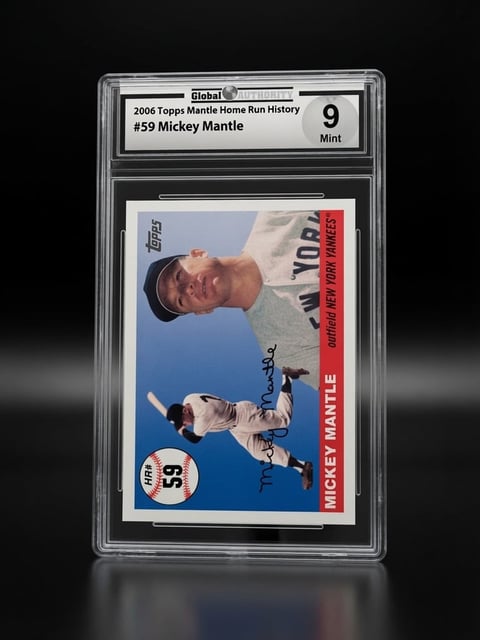 Graded 2006 Topps Mickey Mantle Home Run History card #59 rated 9 Mint in protective case